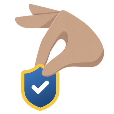 A hand picking the PickEurope shield
